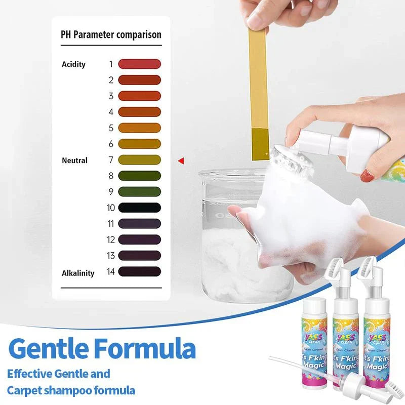 💖 Nettoyant mousse magique pour tapis et tissus – Éliminateur de taches et odeurs d'animaux avec brosse de nettoyage 🧼🪄
