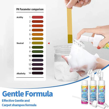 💖 Nettoyant mousse magique pour tapis et tissus – Éliminateur de taches et odeurs d'animaux avec brosse de nettoyage 🧼🪄