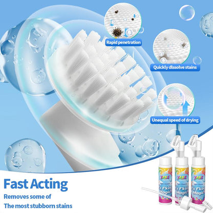 💖 Nettoyant mousse magique pour tapis et tissus – Éliminateur de taches et odeurs d'animaux avec brosse de nettoyage 🧼🪄