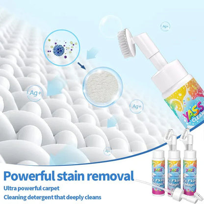 💖 Nettoyant mousse magique pour tapis et tissus – Éliminateur de taches et odeurs d'animaux avec brosse de nettoyage 🧼🪄
